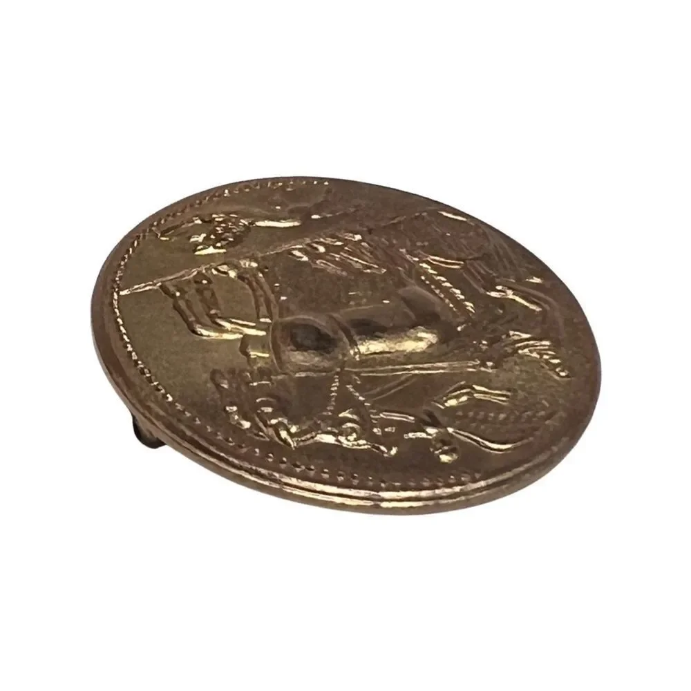 Rare MCM Ancient Egyptian Revival Gold Plated Signed Wallenberg Brooch